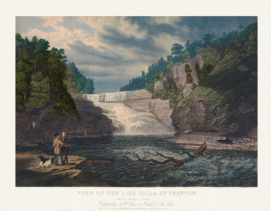Trenton Falls, 1735, Bennet auth., map on durable cotton canvas, 50 x 70 cm, 20 x 25" approx. - The Map Chest