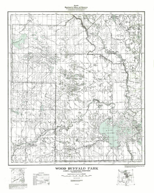 Wood Buffalo Park, Alberta and Northwest Territories, 1947 - The Map Chest